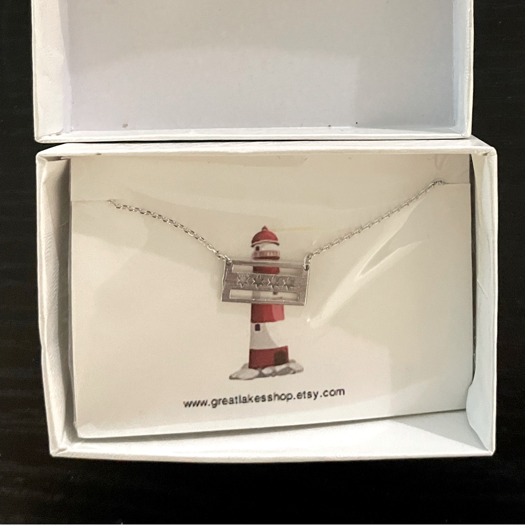 Great Lakes  Chicago Flag Necklace